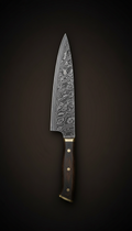 Damascus Chef's Knife With Laser Engraving